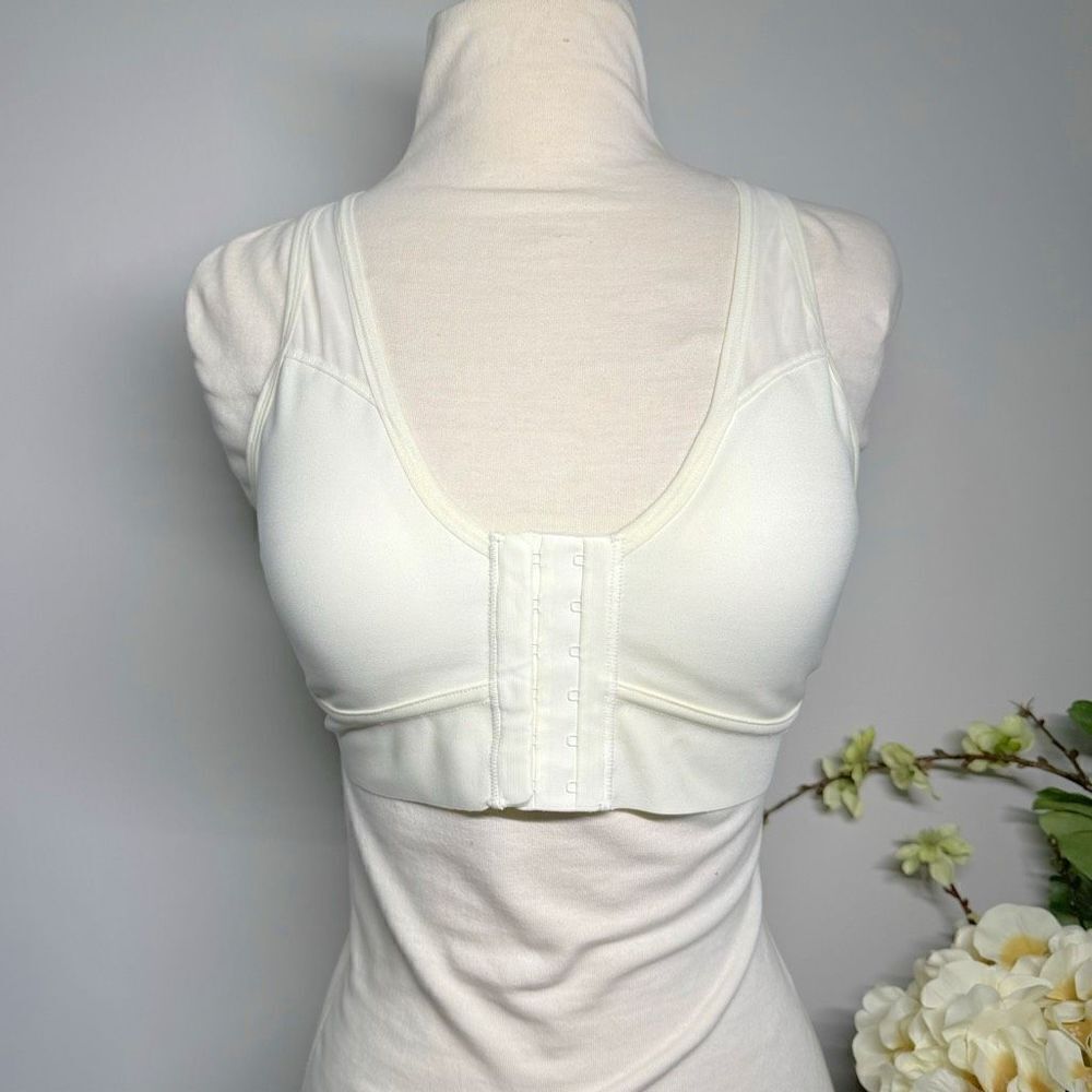 ANAONO bra | Bianca Front Closure Sports Bra | White | Small | 32